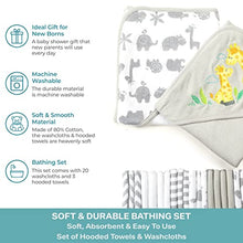Load image into Gallery viewer, Spasilk Bath Hooded Towels & Washcloths Set for Babies, 23-Piece Gift Set, Grey, (Gift GBA23 0501)