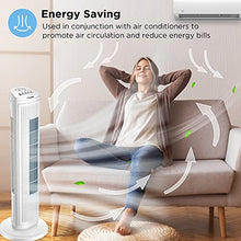 Load image into Gallery viewer, PELONIS 30 Inch Oscillating Tower Fan with 3 Speed Settings and Auto-off Timer, Standing Fan PFT28A2BWW, White