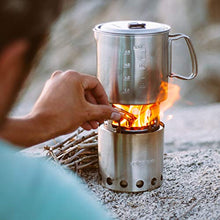 Load image into Gallery viewer, Solo Stove & Pot 900 Combo: Ultralight Wood Burning Backpacking Cook System. Lightweight Kitchen Kit for Backpacking, Camping, Survival. Burns Twigs, No Batteries or Liquid Fuel Gas Canister Required