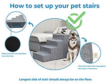 Load image into Gallery viewer, Best Pet Supplies Foldable Foam Pet Steps for Small Dogs and Cats, Portable Ramp Stairs for Couch, Sofa, and High Bed Climbing, Non-Slip Balanced Indoor Step Support, Paw Safe - Gray Lattice, 3-Step