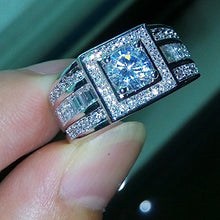 Load image into Gallery viewer, LALISA New Wedding Rings for Men White Topaz Gold Filled Band Jewelry Gift Size 8-11 (9)