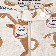 Load image into Gallery viewer, The Children's Place Baby and Toddler Monkey Giraffe Snug Fit Cotton One Piece Pajamas 2-Pack, H/T Vanilla, 3-6 Months