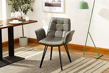 Load image into Gallery viewer, Porthos Home Valo Dining Chairs Set of 2 with Tufted PU Leather Upholstery, Ergonomic Armrests and Elegant Metal Legs