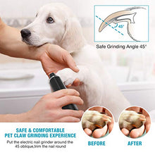 Load image into Gallery viewer, BKVESHI Dog Nail Grinder,Pet Nail Trimmer Adjustable 2-Speed Quiet Pet Nail Grinder with Dog Nail File & Nail Clipper 3 Sanding Ports Smoothing USB Rechargeable for Small Medium Large Dogs & Cats