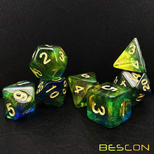 Load image into Gallery viewer, Bescon New Moonstone Dice Azure Stone, Polyhedral Dice Set of 7