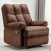 Load image into Gallery viewer, Bonzy Home Recliner Chair - Heavy Duty Manual Overstuffed Fabric Recliner - Home Theater Seating - Bedroom & Living Room Chair Recliner Sofa (Chocolate)
