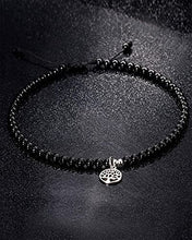 Load image into Gallery viewer, Lightock Tree of Life with Natural Black Agate Bracelet Anklets for Women Rope Braided Female Amulet Medition Yoga Bracelers Foot Accessiory