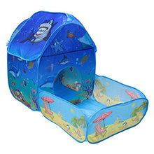 Load image into Gallery viewer, Vokodo Kids Pop Up Tent with Play Pen Area Beach Marine Animal Theme Folding Indoor Outdoor Playhouse Tunnel Pretend Imagination Creative Learning Toy Gift for Preschool Children Boys Girls Toddlers