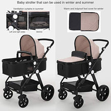 Load image into Gallery viewer, Baby Stroller Newborn Carriage Infant Reversible Bassinet to Luxury Toddler Vista Seat for Boy Girl Compact Single All Terrain Babies Pram Strollers Add Stroller Cover, Cup Holder, Net