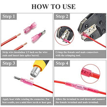 Load image into Gallery viewer, 300PCS Heat Shrink Bullet Connectors, Camtek Heat Shrink Female & Male Bullet Butt Connector Insulated Waterproof Marine Crimp Automotive Electrical Bullet Connectors Wire Splice Terminals Kits