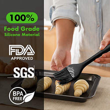 Load image into Gallery viewer, HOTEC Basting Brushes Silicone Heat Resistant Pastry Brushes Spread Oil Butter Sauce Marinades for BBQ Grill Barbecue Baking Kitchen Cooking BPA Free Dishwasher Safe (Black 2)