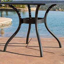 Load image into Gallery viewer, Christopher Knight Home Hallandale Cast Aluminum Outdoor Dining Set, 5-Pcs Set, Black Sand