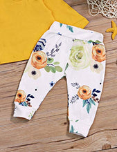 Load image into Gallery viewer, Baby Girls Clothes Long Sleeve Ruffle T-Shirt + Floral Pants + Headband + Hat 4Pcs Outfit Sets 0-3 Months