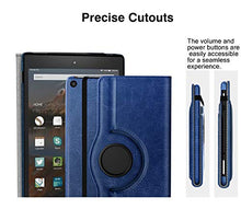 Load image into Gallery viewer, MoKo Case for All-New Amazon Fire HD 10 Tablet (7th Generation/9th Generation, 2017/2019 Release) - 360 Degree Rotating Swivel Stand Cover with Auto Wake/Sleep for Fire, Indigo