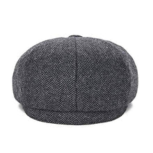 Load image into Gallery viewer, JANGOUL Boys Vintage Newsboy Cap Tweed Flat Beret Cabbie Hat for Kids Toddler Pageboy (48cm(6-24 Months), Dark Khaki)