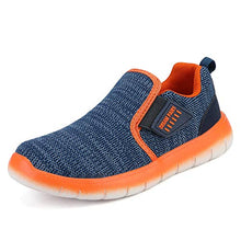 Load image into Gallery viewer, DREAM PAIRS Boys Athletic Sports Sneakers Slip on Tennis Running Shoes Navy Orange Size 4 Big Kid Luca
