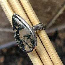 Load image into Gallery viewer, Natural Green Moss Agate 925 Solid Sterling Silver Ring Size 6
