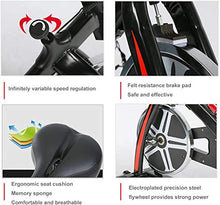 Load image into Gallery viewer, Exercise Bike Recumbent Spin Cycling Bike Indoor Cycle Stationary Workout Equipment with Pulse W/LCD Display and Adjustable Foot for Home Office (Black)