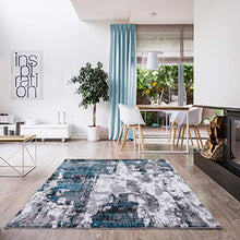 Load image into Gallery viewer, Luxe Weavers Victoria Abstract Turquoise 9x12 Area Rug 9084
