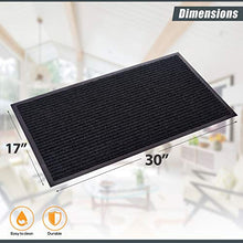 Load image into Gallery viewer, Sierra Concepts 2-Pack Front Door Mat Ribbed Black - Indoor Outdoor Floor Doormat Rug Entryway Welcome Mats - Entrance Shoe Scraper, Entry Inside Outside Garage Traffic Utility Porch Area, 30" x 17"