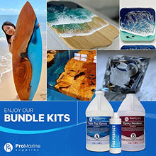 Load image into Gallery viewer, Pro Marine Supplies Clear Table Top Epoxy Resin (1 Gallon Kit) Bundle With Pro Perfect | UV Resistant and Self-leveling Resin | Resin Polishing Compound | For River Tables, Woodworking, Jewelry & More