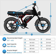 Load image into Gallery viewer, ZM Electric Bike with 750W Motor,20" x 4" Fat Tires Electric Bicycle for Adults with 48V 33.5Ah/20Ah Removable Battery 28 MPH 7 Speed System, Dual Suspension, Dual Hydraulic Brakes