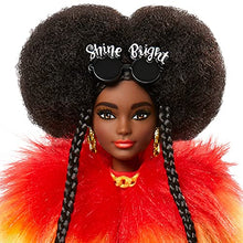 Load image into Gallery viewer, Barbie Extra Doll #1 in Furry Rainbow Coat with Pet Poodle, Brunette Afro-Puffs with Braids, Including ‘Shine Bright’ Sunglasses, Multiple Flexible Joints