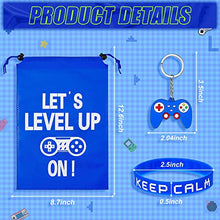 Load image into Gallery viewer, 36 Pieces Video Game Party Favors Includes Video Game Bracelets Wristbands Gaming Party Bags with Drawstring Game Controller Keychains for Video Game Birthday Party Favors Supplies