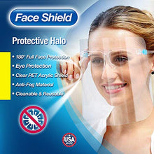 Load image into Gallery viewer, ArtToFrames Protective Face Shield 3 Pack, Made in The USA, Fully Transparent Face and Eye Protection from Droplets and Saliva with Reusable Glasses and Replaceable Shield, Anti-Fog