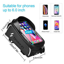 Load image into Gallery viewer, Bike Phone Front Frame Bag - Waterproof Bicycle Top Tube Cycling Phone Mount Pack Phone Case for 6.5’’ iPhone Plus xs max