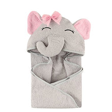 Load image into Gallery viewer, Hudson Baby Unisex Baby Cotton Animal Face Hooded Towel, Pretty Elephant, One Size