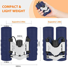 Load image into Gallery viewer, Binoculars for Kids Best Gifts for 3-12 Years Boys Girls 8x21 High-Resolution Real Optics Mini Compact Binocular Toys Shockproof Folding Small Telescope for Bird Watching,Travel, Camping