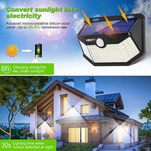 Load image into Gallery viewer, HMCITY Solar Lights Outdoor 120 LED with Lights Reflector and 3 Lighting Modes, Motion Sensor Security Lights,IP65 Waterproof Solar Powered for Garden Patio Yard (2Pack)