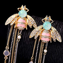 Load image into Gallery viewer, Nonsucheer Jewelry for Women Link Chain Fringe Long Earrings Cute Crystal Insect Bee Fashion Earrings Brincos