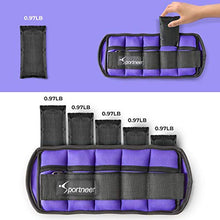 Load image into Gallery viewer, Sportneer Adjustable Ankle Weights for Women & Men,Durable Ankle Wrist Arm Leg Weights Strap for Fitness, Exercise, Walking, Jogging, Gym, Aerobics, Workout,1-5 lbs Each Pack, 2 Pack 2-10 lbs,Purple