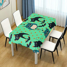 Load image into Gallery viewer, ALAZA Halloween Owls and Cats Tablecolth Table Cover for Party Dining Room Kitchen Decor,54 X 72,Stain and Wrinkle Resistant Washable Rectangle Table Cloth