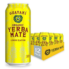 Load image into Gallery viewer, Guayaki Yerba Mate, Organic Clean Energy Drink, Lemon Elation, 15.5 Ounce Cans, (Pack of 12), 150mg Caffeine