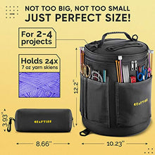Load image into Gallery viewer, Knitting Bag Yarn Storage - Best Durable Canvas Yarn Bag - Yarn Organizer Crochet Bag with Knitting Accessories Case