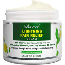 Load image into Gallery viewer, Ebanel Pain Relief Cream, 2.28 Oz Arnica Menthol Arthritis Pain Relief Muscle Rub with MSM, Emu Oil, Hemp Oil, Anti Inflammatory Cream with Camphor, Boswellia for Back Pain, Neck Shoulder Joint Pain