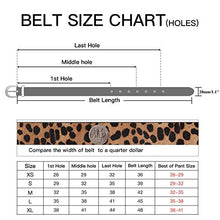 Load image into Gallery viewer, Women's Leopard Print Leather Belt for Pants Jeans Waist Belt with Alloy Buckle By LOKLIK (XS(26"-29"))