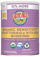 Load image into Gallery viewer, Earth's Best Organic Low Lactose Sensitivity Infant Formula with Iron, Milk-Based Powder, 35oz.