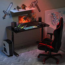 Load image into Gallery viewer, DESIGNA Height Adjustable Computer Desk, 47 Inch with Free Large Mousepad, Study Writing PC Laptop Table Workstation, Widen Space Office Home Gaming Desk Multi-Functional, Black