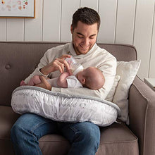 Load image into Gallery viewer, Boppy Luxe Nursing Pillow and Positioner, Hello World, Ultra-soft minky fabric on one side with adorable appliqué and coordinating piping
