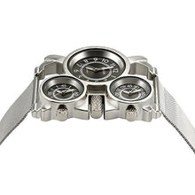 Load image into Gallery viewer, Oct17 Men's Military Quartz Analog Wrist Watch Stainless-Steel Metal Mesh Clock Strap Durable Sub Dials Multi Time Zone Chronograph for Man Oversize Gunmetal