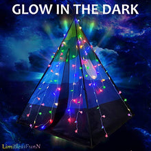 Load image into Gallery viewer, LimitlessFunN Teepee Kids Play Tent Bonus Star Lights & Carrying Case for Girls & Boys, Indoor & Outdoor Use (Blue)