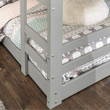 Load image into Gallery viewer, Walker Edison Alexander Classic Solid Wood Stackable Jr Twin over Twin Bunk Bed, Twin over Twin, Grey