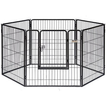 Load image into Gallery viewer, Petmate Courtyard Exercise Pen Drop Pin Design Walk-In Door Silver Crackle Finish