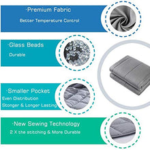 Load image into Gallery viewer, Waowoo Adult Weighted Blanket Queen Size(15lbs 60"x80") Heavy Blanket with Premium Glass Beads, (Dark Grey)