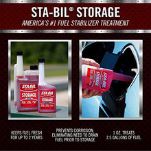 Load image into Gallery viewer, STA-BIL Storage Fuel Stabilizer - Keeps Fuel Fresh For Up To Two Years, Effective In All Gasoline, For Quick, Easy Starts, Treats Up To 80 Gallons, 32oz (22214-12PK)