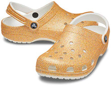 Load image into Gallery viewer, Crocs Unisex Men's and Women's Classic Sparkly Clog | Metallic Shoes, Orange Sorbet Glitter, 10 US